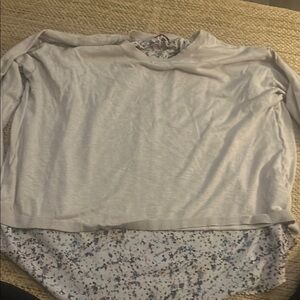 Light Gray Layered Long Sleeve Top